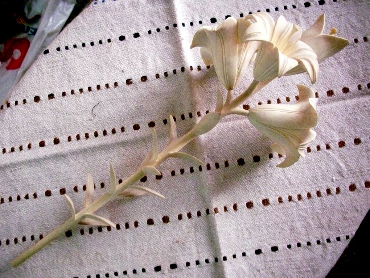 Woodcarving Lilium flower.