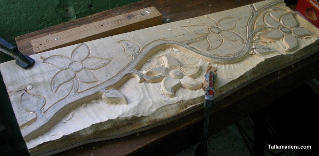 El relieve después del desbastado del fondo