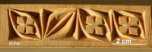 Ejercicio de chip carving con rosetas, de Feli