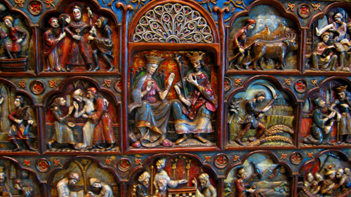 Retablo mayor tallado y policromado, obra de Paco Salas