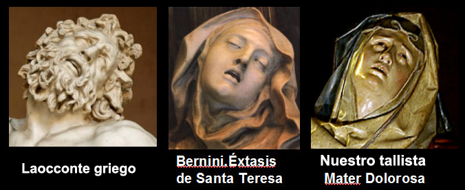Comparación del pathos: Laocoonte griego, el Éxtasis de Santa Teresa de Bernini y la Mater Dolorosa de Gregorio Fernández