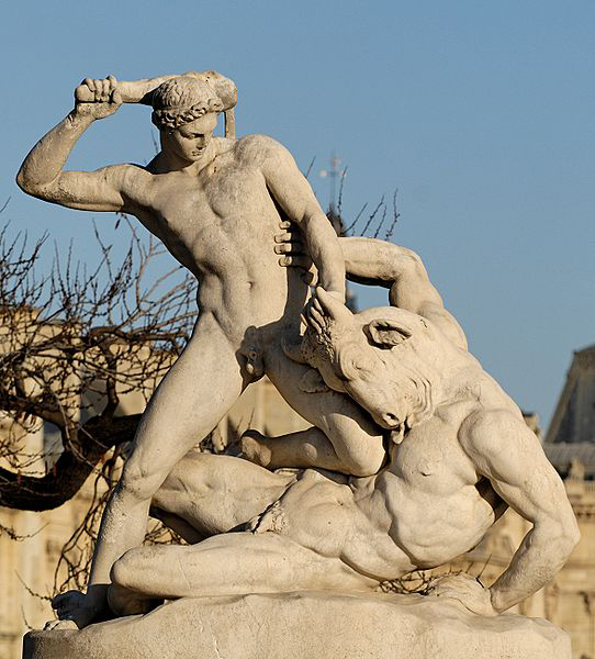 «Teseo matando al minotauro», de Étienne Jules Ramey (1826)