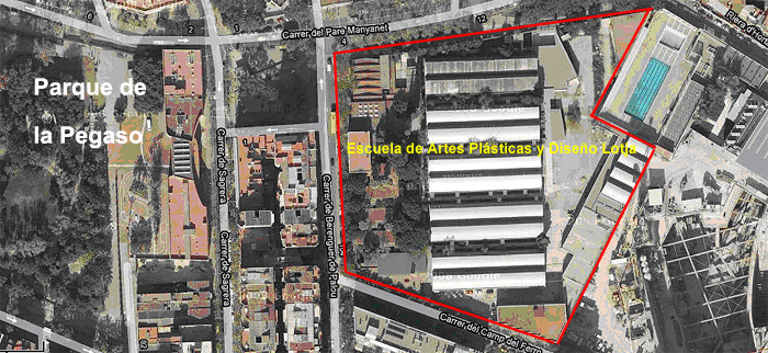 Plano de la Escuela de Artes Plásticas y Diseño Llotja