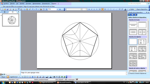 Dibujo vectorial de un pentágono en PowerPoint
