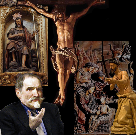 Retrato de Martínez Montañés junto a obras suyas