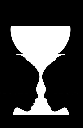 ¿Una copa o dos rostros enfrentados? (figura de Rubin)