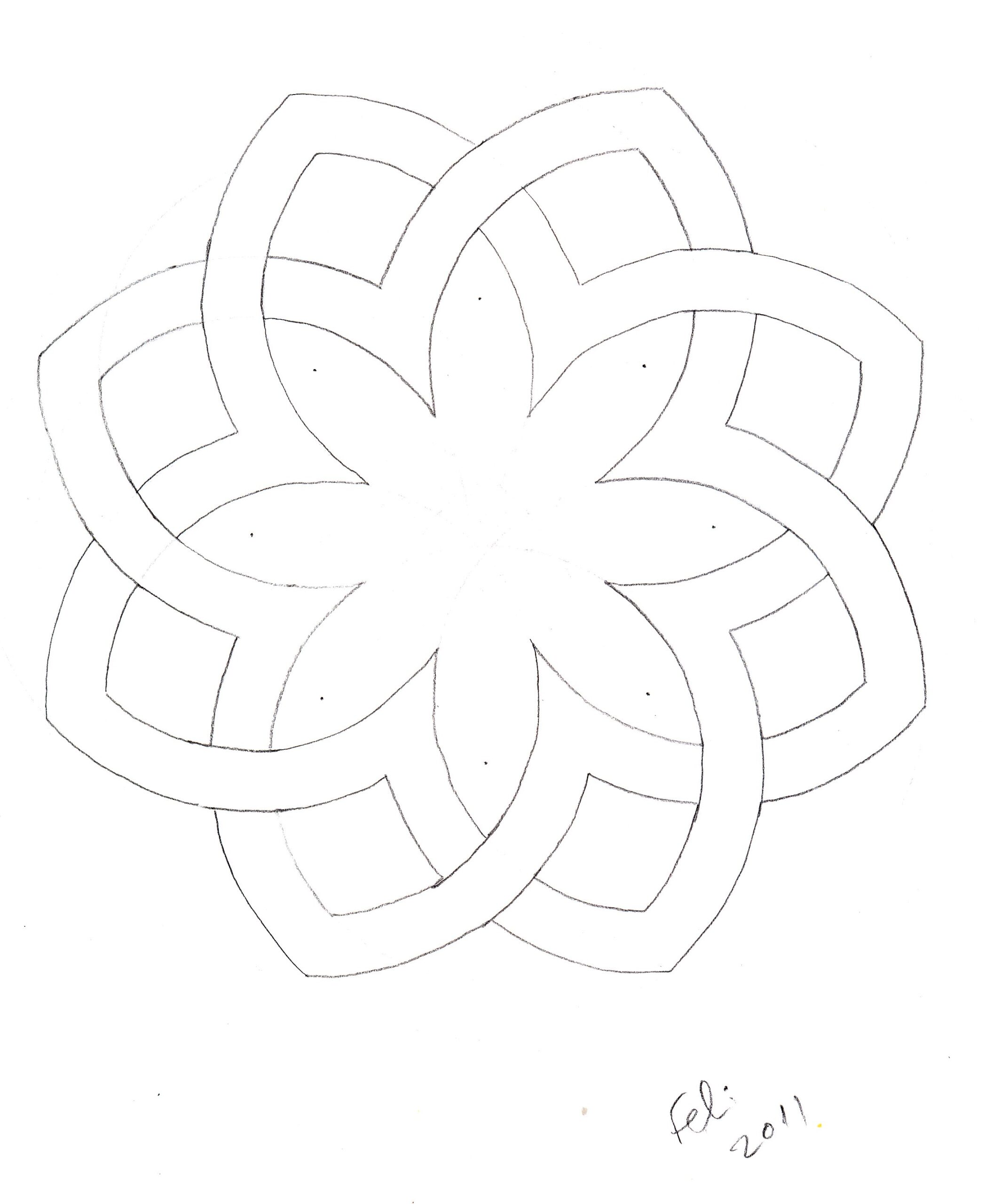 La octiqueta dibujada a lápiz, firmada por Feli (2011)
