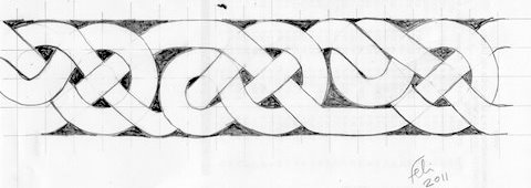 Trenza celta en horizontal, dibujo a lápiz de Feli (2011)