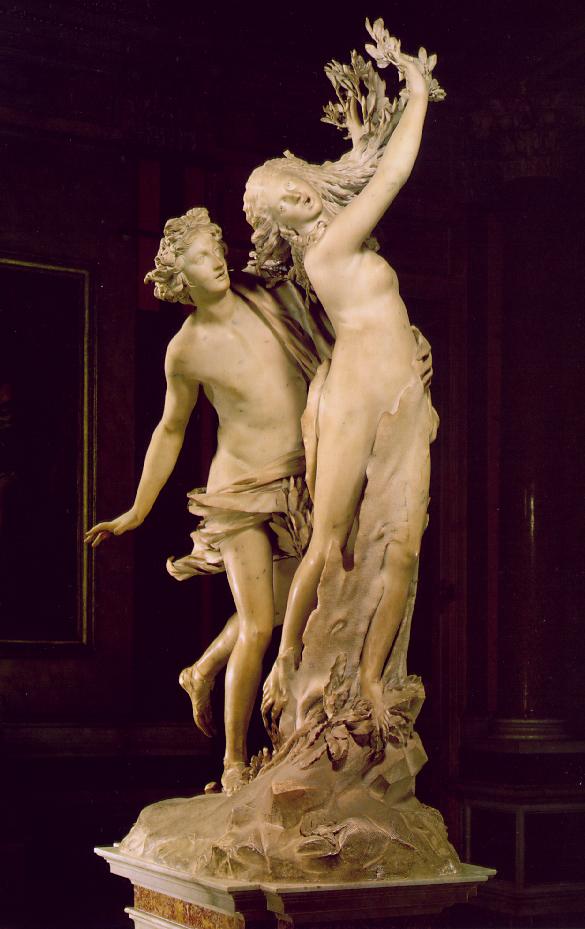 Apolo y Dafne, vista general de la escultura