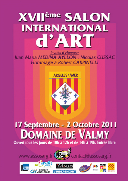 Cartel del XVII Salon International d'Art de Argelès-sur-Mer, con Medina Ayllón como invitado de honor