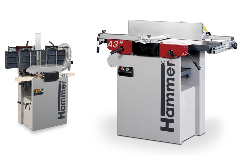 La Hammer A3-26 en sus dos configuraciones: regruesadora y cepilladora