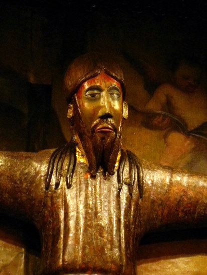 Cristo en Majestad románico, talla policromada
